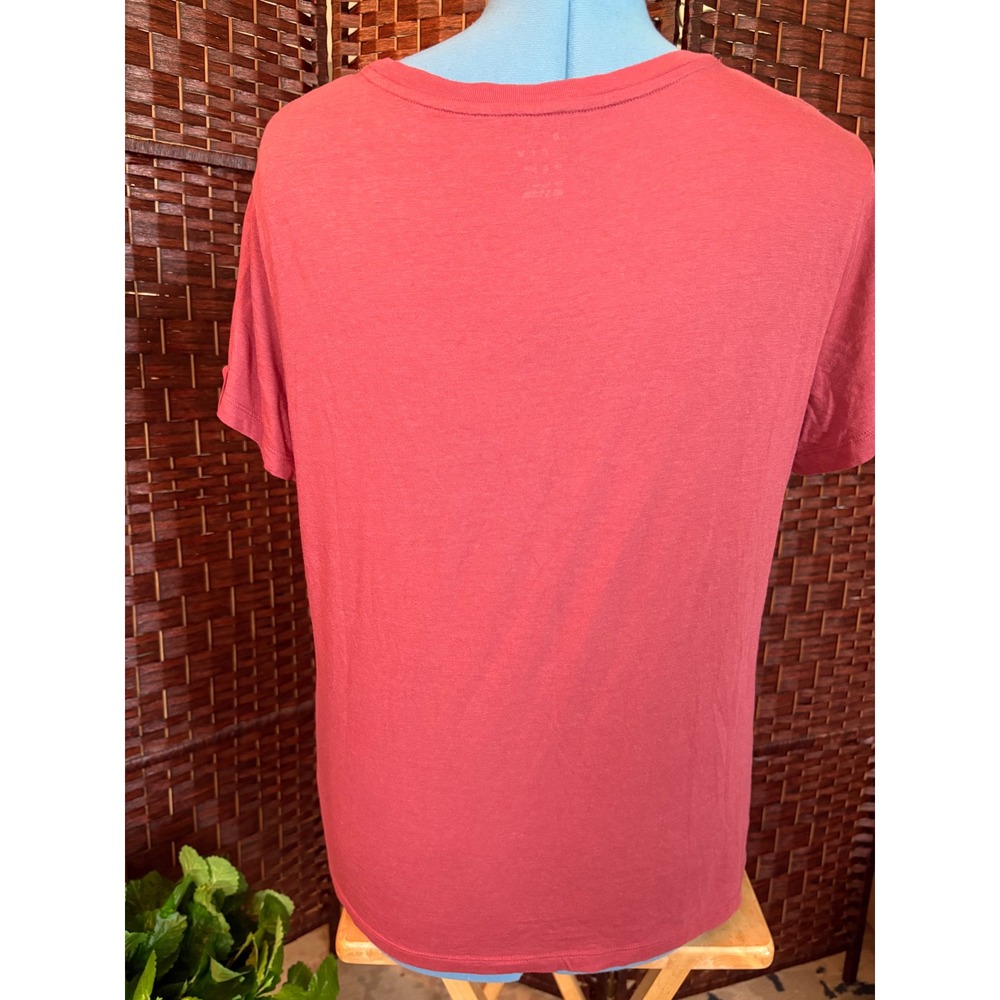 A New Day Womens Scoop Neck Short Sleeve T-Shirt Red XXL Cotton Modal Blend - Picture 3 of 12